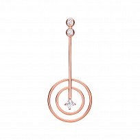 Rose Gold Plated CZ Fancy Line & Double Circle Pendant