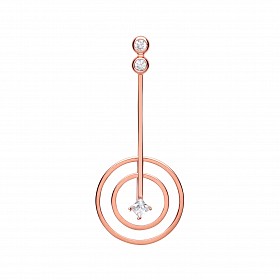 Rose Gold Plated CZ Fancy Line & Double Circle Pendant