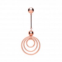 Rose Gold Plated Fancy Triple Circle Drop Pendant