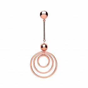 Rose Gold Plated Fancy Triple Circle Drop Pendant