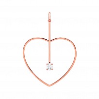 Rose Gold Plated Fancy CZ Heart & Line Pendant