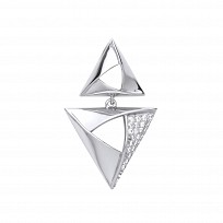 925 Sterling Silver CZ Triangle Shape Drop Pendant