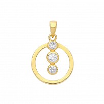 Gold Plated CZ Circle Pendant