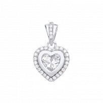 Gold Plated CZ Heart Fancy Pendant