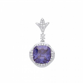 Gold Plated CZ & Tanzanite Fancy Pendant