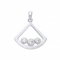 Silver Rhodium Plated CZ Fancy Pendant