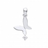 Silver CZ Butterfly Pendant