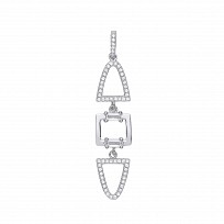 Silver CZ Triple Shape Fancy Drop Pendant
