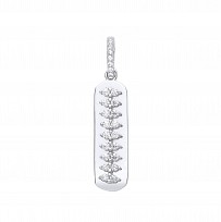 Silver CZ Claw Set Bar Pendant
