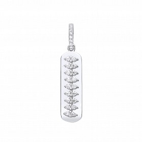 Silver CZ Claw Set Bar Pendant