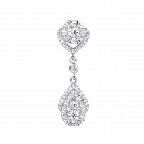 Silver CZ Fancy Tear Drop Pendant