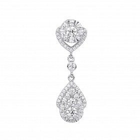 Silver CZ Fancy Tear Drop Pendant