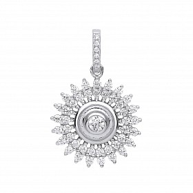 Silver CZ Fancy Pendant