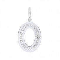 Rose Gold Plated CZ Oval Fancy Pendant