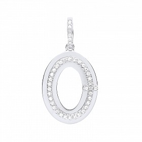 Rose Gold Plated CZ Oval Fancy Pendant
