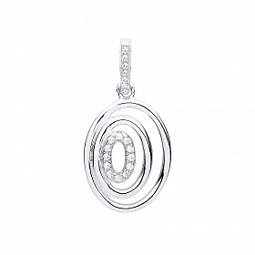 Gold Plated CZ Fancy Oval Pendant