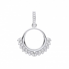 Gold Plated CZ Fancy Round Pendant