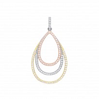 Silver, Rose & Gold Plated Tear Drop Pendant