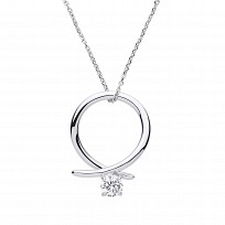 Silver CZ Kiss Pendant