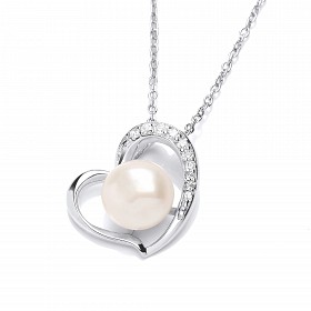 Silver CZ & Fresh Water Pearl Pendant
