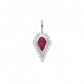 925 Sterling Silver Ruby & CZ Fancy Pendant