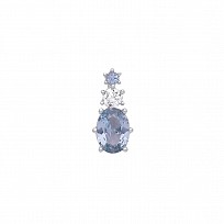 925 Sterling Silver Blue Spinal & CZ Fancy Pendant
