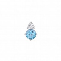925 Sterling Silver Swiss Blue Topaz & CZ Fancy Pendant
