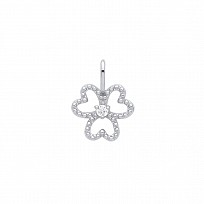 925 Sterling Silver CZ 3 Leaf Clover Pendant