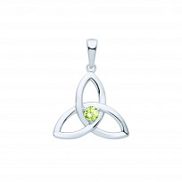 Silver Peridot Celtic Trinity Knot Pendant