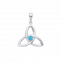 Silver Turquoise Celtic Trinity Knot Pendant