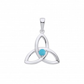 Silver Turquoise Celtic Trinity Knot Pendant