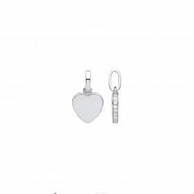 Silver Heart Pendant With CZ Edge