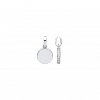 Silver Disc Pendant With CZ Edge