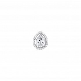 Silver CZ Fancy Pear Drop Pendant