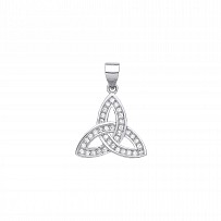 Silver CZ Trinity Knot Pendant
