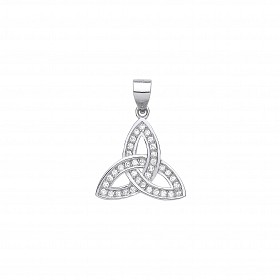 Silver CZ Trinity Knot Pendant