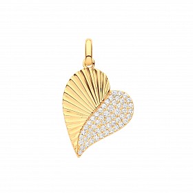 Gold Plated CZ Fancy Heart Pendant