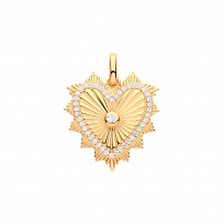 Gold Plated CZ Fancy Heart Pendant