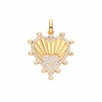 Gold Plated CZ Fancy Heart Pendant