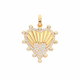 Gold Plated CZ Fancy Heart Pendant