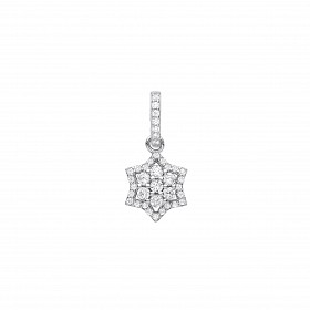 Silver CZ Fancy Star Pendant