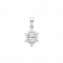 Silver CZ Cluster Pendant