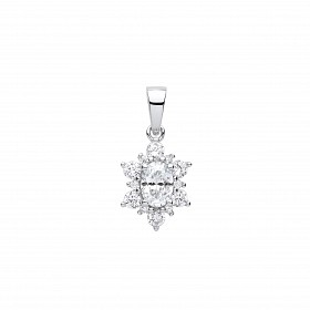 Silver CZ Cluster Pendant