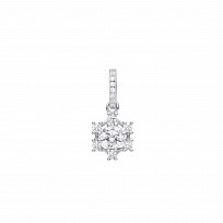 Silver CZ Flower Pendant