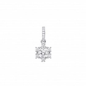 Silver CZ Flower Pendant