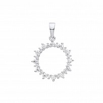 Silver CZ Fancy Circle Pendant