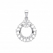Silver CZ Fancy Circle Pendant