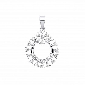 Silver CZ Fancy Circle Pendant