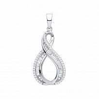 Silver CZ Twist Fancy Pendant