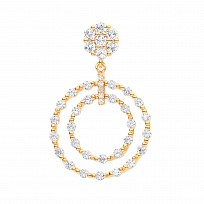 Gold Plated Fancy CZ Double Circle Pendant